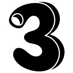 NUMBER THREE glyph icon