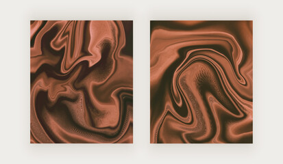 Brown chocolate wavy liquid texture
