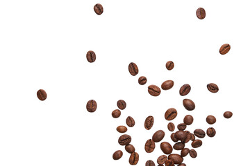 Coffee beans on transparent background. PNG file.