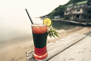 Tequila sunrise cocktail close up