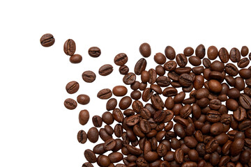 Coffee beans on transparent background. PNG file.