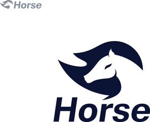 Horse negative space logo