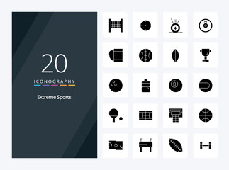 20 Sport Solid Glyph icon for presentation