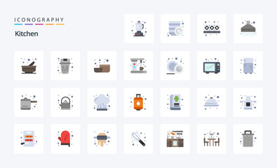 25 Kitchen Flat color icon pack