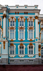 Facade of The Catherine Palace in Tsarskoye Selo St. Petersburg