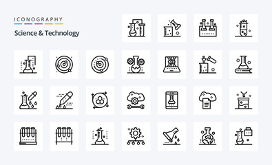 25 Science And Technology Line icon pack