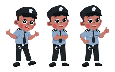 Kid in Police Costume