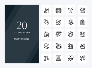 20 Health And Medical Outline icon for presentation