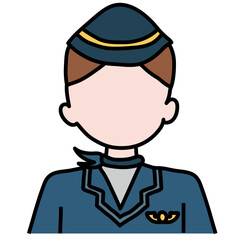 AIR HOSTESS filled outline icon
