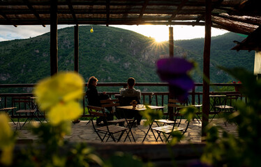 Drink coffee with beautiful view