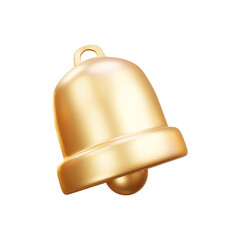Gold bell reminder notification 3d rendering illustration