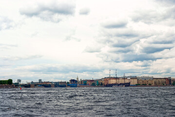 Flying Dutchman ship in St. Petersburg on river Neva Russia