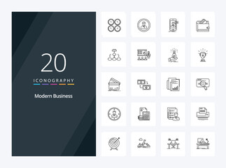 20 Modern Business Outline icon for presentation