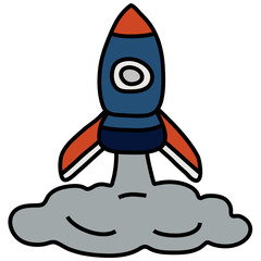 STARTUP ROCKET filled outline icon
