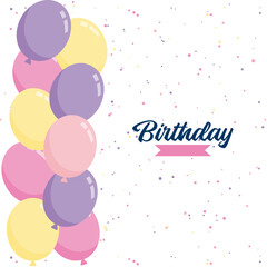 Obraz na płótnie Canvas Happy Birthday To you Balloon background for party holiday birthday promotion card poster