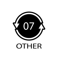 OTHER 07 recycling code symbol. Plastic recycling vector polyethylene sign.
