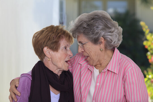 Senior friends gossiping