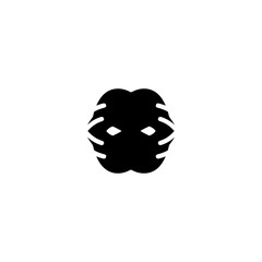 Horror mask icon. Simple style masquerade poster background symbol. Mask brand logo design element. Horror mask T-shirt printing. Vector for sticker.