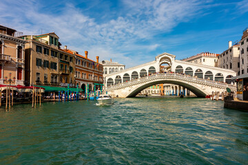 Rialto bridge over Grand canal in Venice, Italy