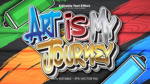 Art is My Journey editable text effect in modern trend style
