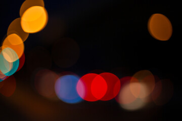 Colorful bokeh lights. Bright light background.