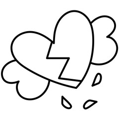BROKEN HEART line icon