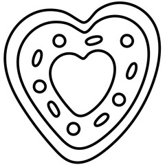 HEART SHAPED DONUT line icon