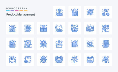 25 Product Management Blue icon pack