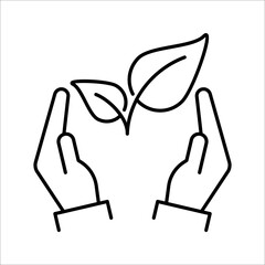 Obraz premium Eco friendly related thin line icon. Linear ecology icons. Environmental sustainability simple symbol. vector illustration on white background.