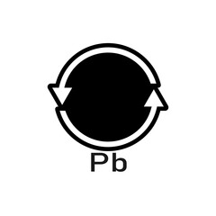 Battery recycle pb, vector illustration, sign.