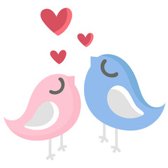 LOVE BIRDS flat icon