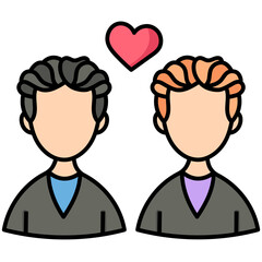 Fototapeta premium COUPLE filled outline icon