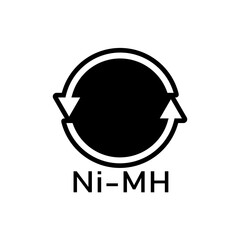Battery recycling, Nickel-Metal Hydride Battery, vector illustration, sign.