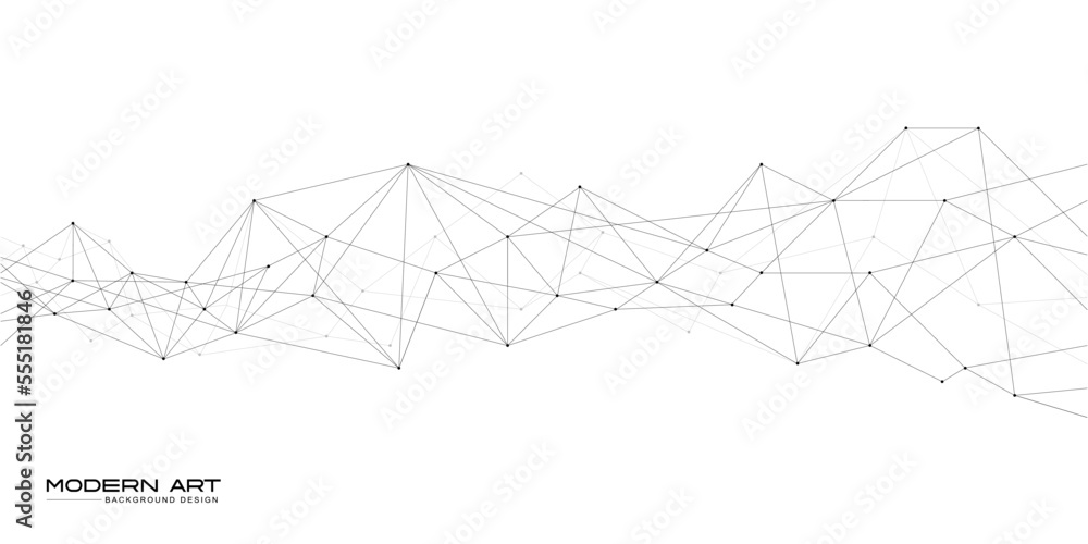 Poster Abstract data connection line for modern futuristic background. Digital design for banner, poster and wallpaper