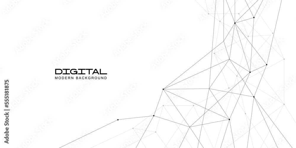 Poster modern abstract network line background design