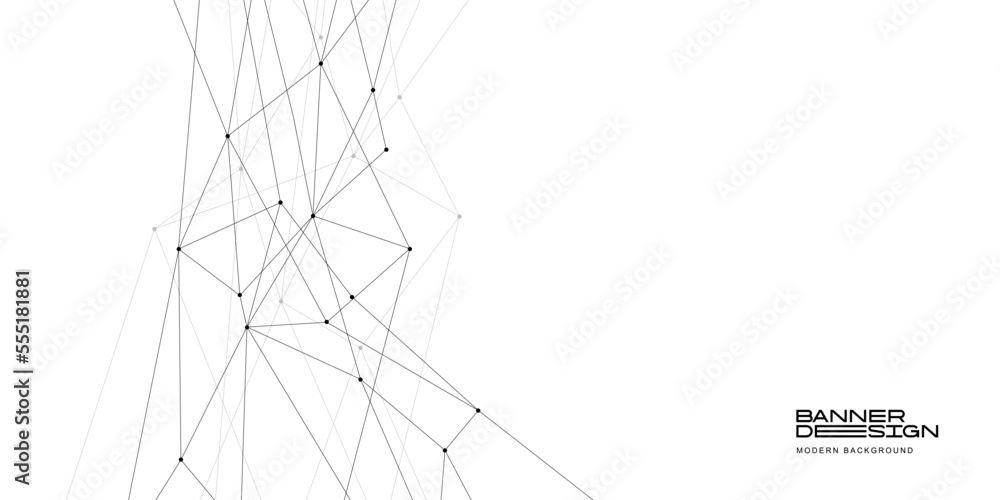 Poster Abstract lines in minimalist technology theme. Digital network design for copy space and banner design