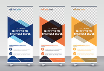 Modern Corporate rollup and X banner design templates for corporate Business, company, shop, brand and restaurant with professional creative and modern design