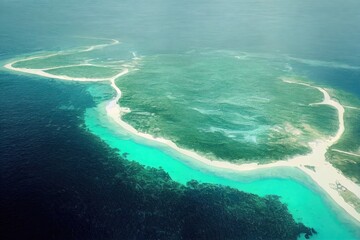 Fototapeta premium View of island from Drone 