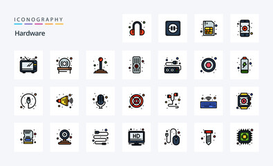 25 Hardware Line Filled Style icon pack