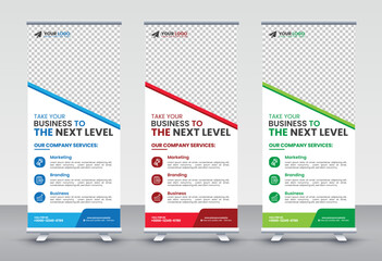 Modern Corporate rollup and X banner design templates for corporate Business, company, shop, brand and restaurant with professional creative and modern design
