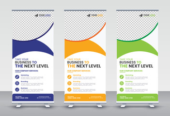 Modern Corporate rollup and X banner design templates for corporate Business, company, shop, brand and restaurant with professional creative and modern design