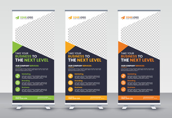 Modern Corporate rollup and X banner design templates for corporate Business, company, shop, brand and restaurant with professional creative and modern design