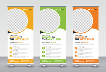 Modern Corporate rollup and X banner design templates for corporate Business, company, shop, brand and restaurant with professional creative and modern design