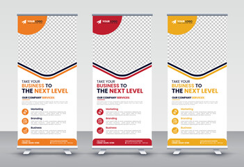 Modern Corporate rollup and X banner design templates for corporate Business, company, shop, brand and restaurant with professional creative and modern design