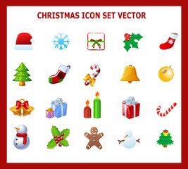 set of christmas icons
