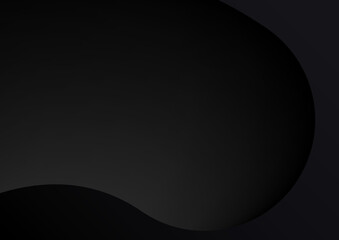 Fototapeta na wymiar 抽象的な黒のシンプルな背景。ブラックのアブストラクト曲線ウェーブ。