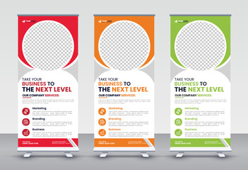Modern Corporate rollup and X banner design templates for corporate Business, company, shop, brand and restaurant with professional creative and modern design