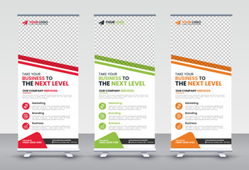 Modern Corporate rollup and X banner design templates for corporate Business, company, shop, brand and restaurant with professional creative and modern design
