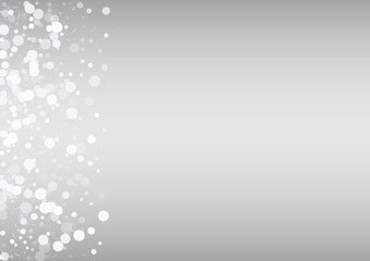 Winter Snowfall Vector Silver Background. Magic
