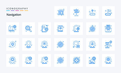 25 Navigation Blue icon pack